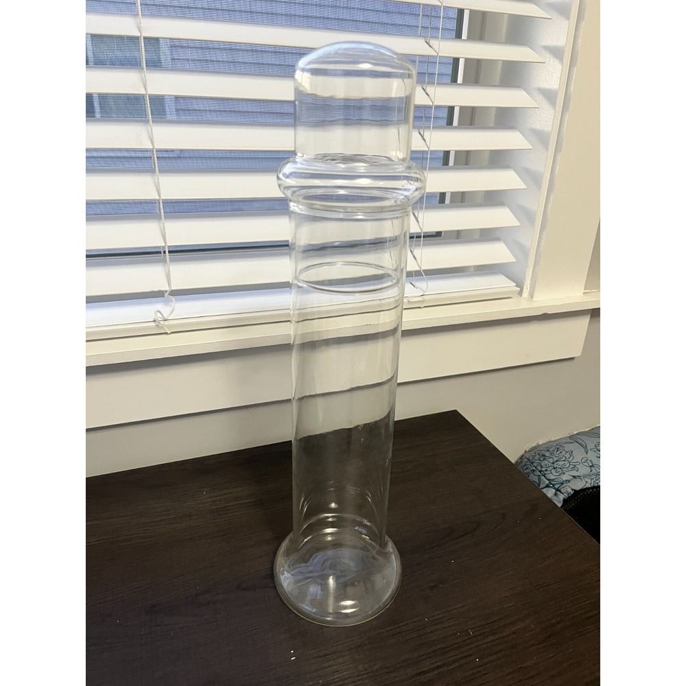 Rare Vintage Tall Pyrex 16" Glass Cylinder With Cover Lid Stamped Pyrex‎ Corning